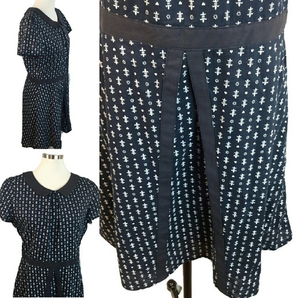 Tatiana Natouchi Navy Fleur-de-lis Pete Pan Collar - Picture 4 of 4