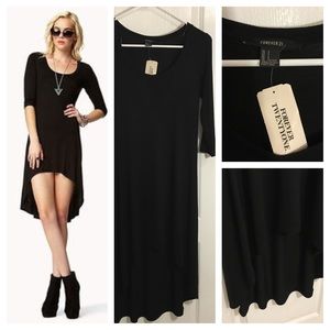 Forever 21 black high low dress