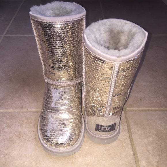 Sparkly silver UGGs size 5