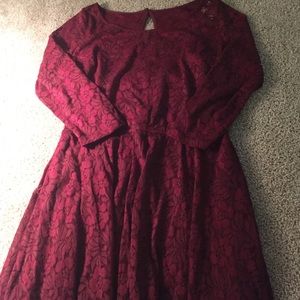 Abercrombie Cranberry Lace Dress