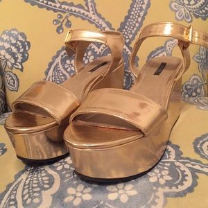 Forever 21 Gold platform sandals