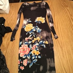 Topshop Floral body con dress