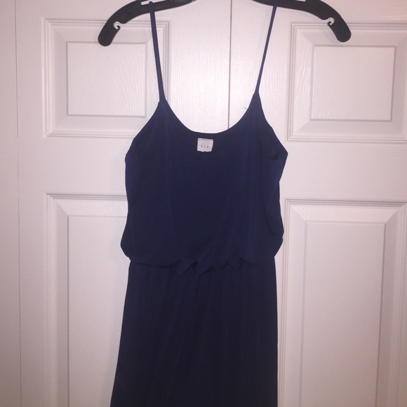 One piece blue jump suit.