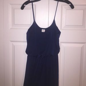 One piece blue jump suit.