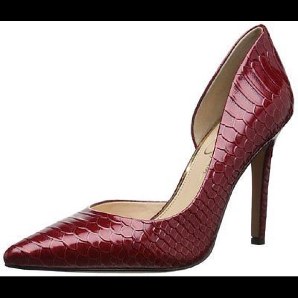 ISOJessica Simpson Claudette d'Orsay Red Snakeskin - Picture 1 of 1