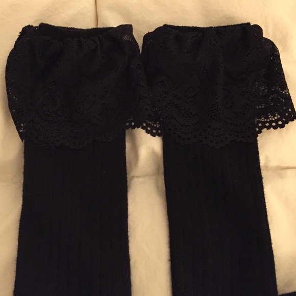 Black Knee High Socks