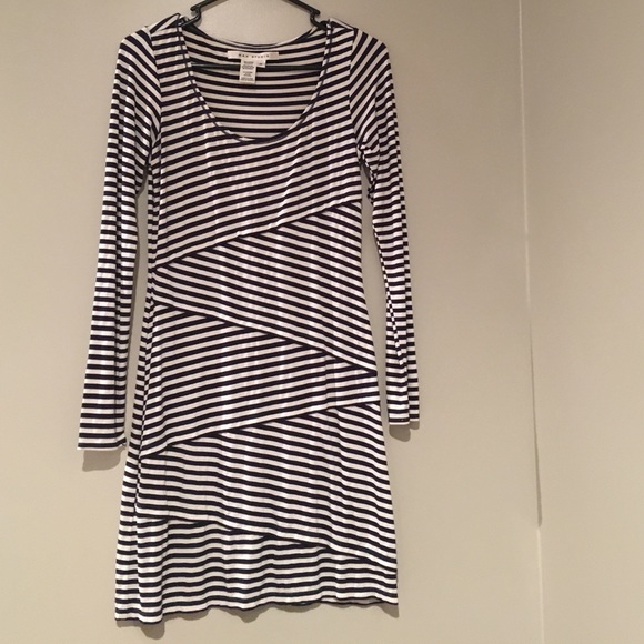 Navy/White Striped Dress