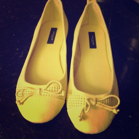 Bright Yellow Suede Ballet Slippers