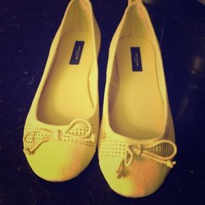 Bright Yellow Suede Ballet Slippers