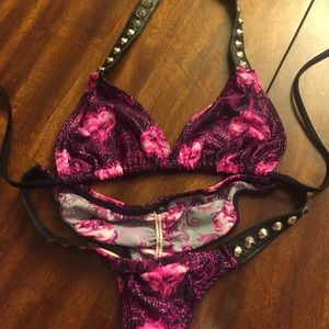 Leather Strap Scrunch Butt Bikini Small