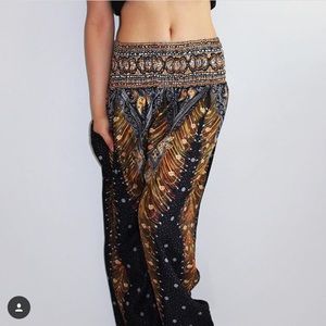 Bohemian Island Peacock Harem Pants