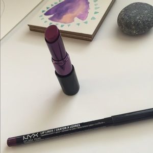 Urban Decay lipstick in "after dark" and NYX liner