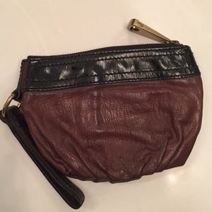 Fossil leather wristlet