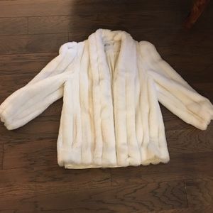 White Faux Fur Vintage Jacket