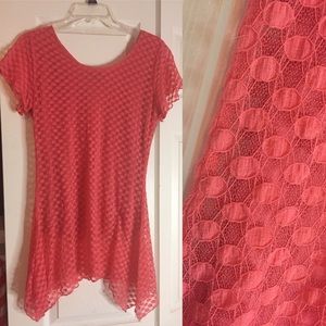 Lace Flowy Peachy Pink Blouse