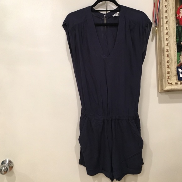 Blue romper, opens in the back