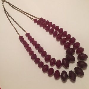 Dark Purple-Light Purple Ombré Beaded Necklace