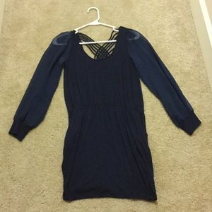 Lulus long sleeved open back dress size small