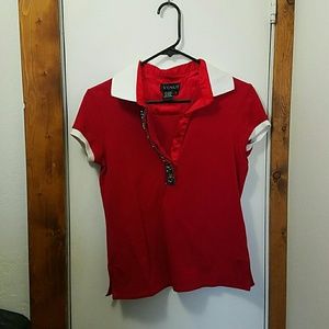 Red and White Venus Top