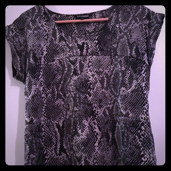Express snakeskin print silk like top