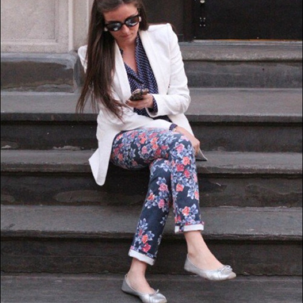 Fun floral skinny jeans