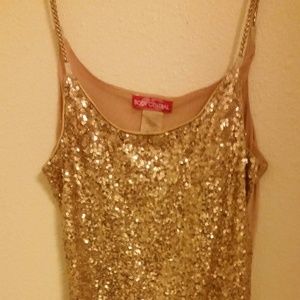 Holiday sequence top with comfortable under layer