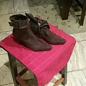 Suede Brown Ankle Booties