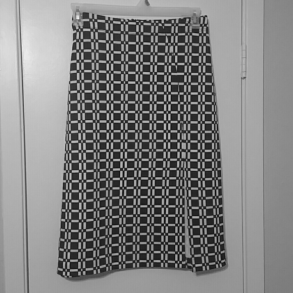 Ashley Stewart Geo Print Skirt with Front Split