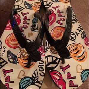 Coach Kasey Poppy Scribble Flip Flops