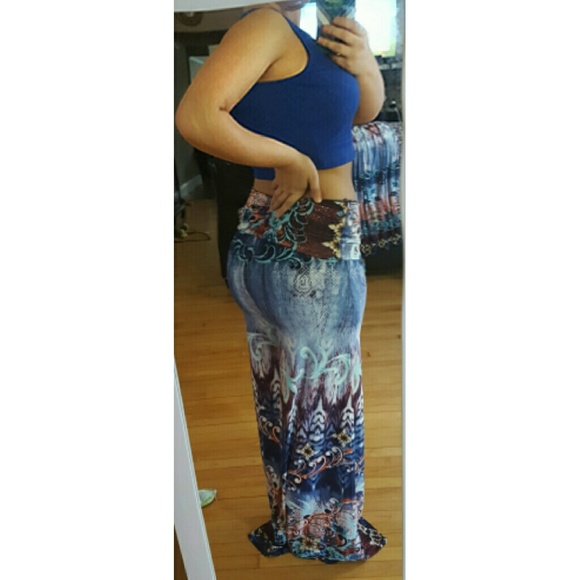 ❗LAST ONE❗Blue abstract palazzo pants - Picture 3 of 3
