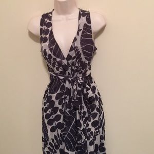 Sweet pea black and white v neck dress