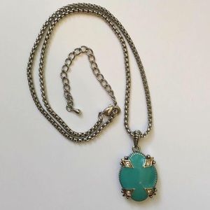 "Turquoise color Oval Pendant"