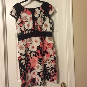 Pink Floral Midi Dress