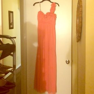 Coral evening gown