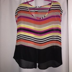 Stripped chiffon blouse