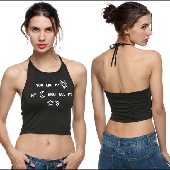 🆕 JENNIFER Graphic Halter Crop Top - Picture 6 of 8