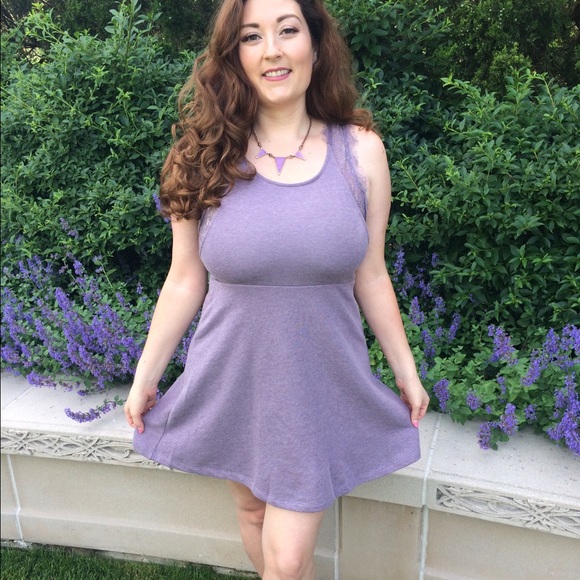 Lilac Lace A Line Dress