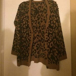 Cheetah cardigan sweater