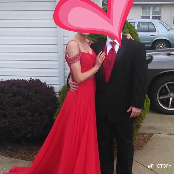 Beautiful red prom dress. Worn once.