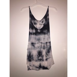 black and white tie dye tank