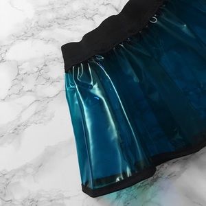 Festival Clear UV Blue Vinyl Mini Skirt