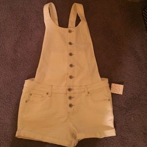 white denim overalls