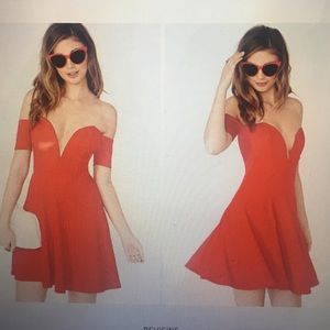 Adorable RED NASTY GAL low cut mini dress