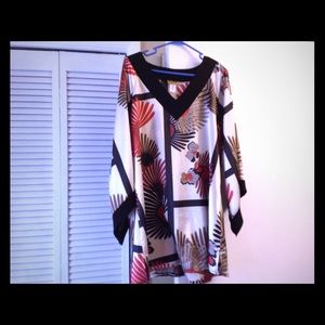 *SOLD*Women Kimono Style Shirt Multi-Color - Sz XL