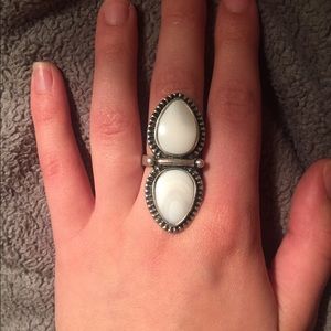 Large white stone ring