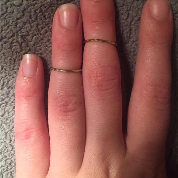 Gold midi rings $3 each, or $12 for all 6 - Picture 3 of 4