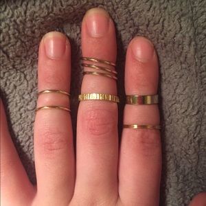 Gold midi rings $3 each, or $12 for all 6