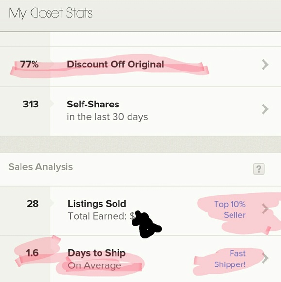 My closet stats (closed July 30th) - Picture 2 of 4