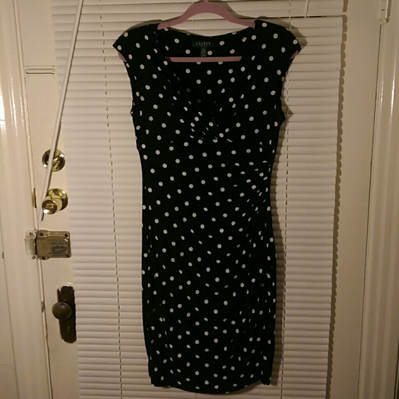 Ralph Lauren Navy with white dot dress size 6