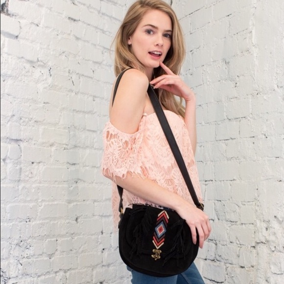 ⭐️HP x2 ⭐️ Baby Pink Lace Off the Shoulder Top - Picture 4 of 4